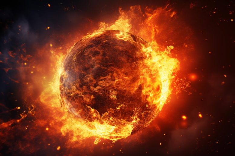 Global Warming Earth Climate Crisis Concept Art - Scientists Have Determined The Cause Of Lethal Climate Change That Occurred Millions Of Years Ago