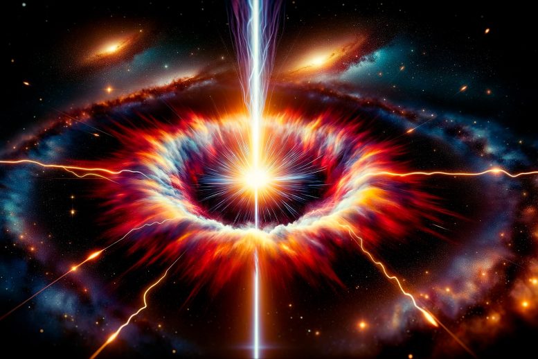 Astrophysics Gamma Ray Burst Concept Illustration - Scientists Propose New Explanation For “Impossible” Gamma-Ray Burst