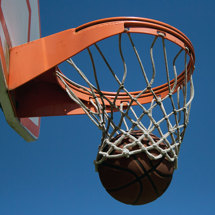 Basketball going through hoop - STEM Calendar For Educators: Month By Month STEM Projects