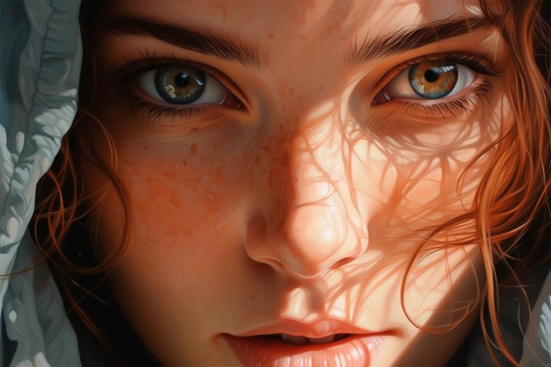 Realistic Face Close Up Art Concept - The Deceptive Realism Of AI: White Faces That Fool The Eye