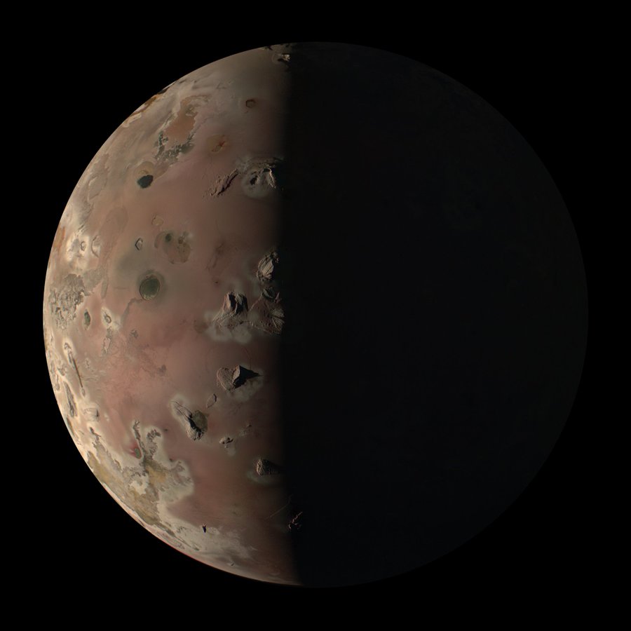 Juno Makes Its Closest Flyby Of Io's forbidding surface looks almost inviting in this Junocam image processed by Kevin Gill. But don't be fooled: Io is a volcanic hellscape. If you'd like a phone wallpaper version of this image, Kevin made one here. Image Credit: NASA / JPL-Caltech / SwRI / MSSS / Kevin Gill 