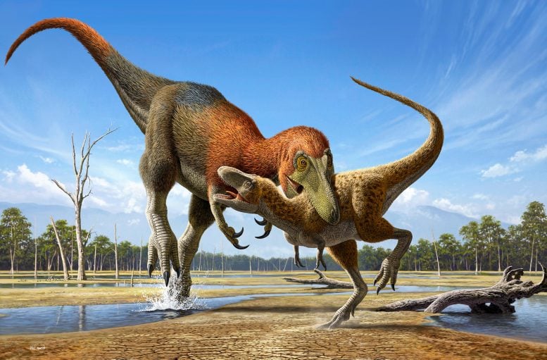 Nanotyrannus Attacking Juvenile T. rex - Paleontology Plot Twist: New Research Shows Nanotyrannus Is Separate Species, Not “Juvenile T. Rex”