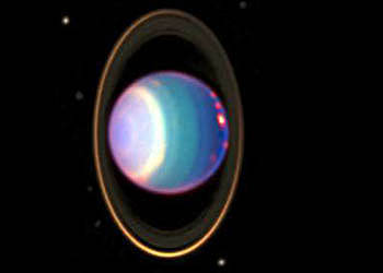 Uranus imaged by Voyager 2 in 1986. Its rotational axis is tipped over 89 degrees from the plane of the Solar System. During its - Uranus And Neptune Are Actually Pretty Much The Same Color"year" one pole or the other points toward the Sun at the solstices. Credit: NASA