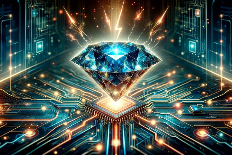 Diamond Semiconductor Circuit Art Concept Illustration - The Brilliance Of Diamonds: Transforming The World Of Semiconductor Technology
