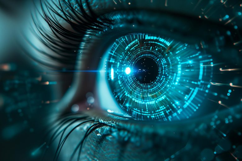 AI Vision Eye Examination Art Concept - Machine Learning Predicts Sight Loss: A Breakthrough In Eye Health