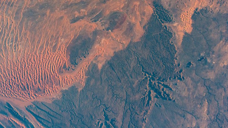 Sand Dunes, Sandstone Plateaus, and Rocky Platforms in Algeria - Innovations In Orbit: Cutting-Edge Biology And Fluid Physics Research On The Space Station