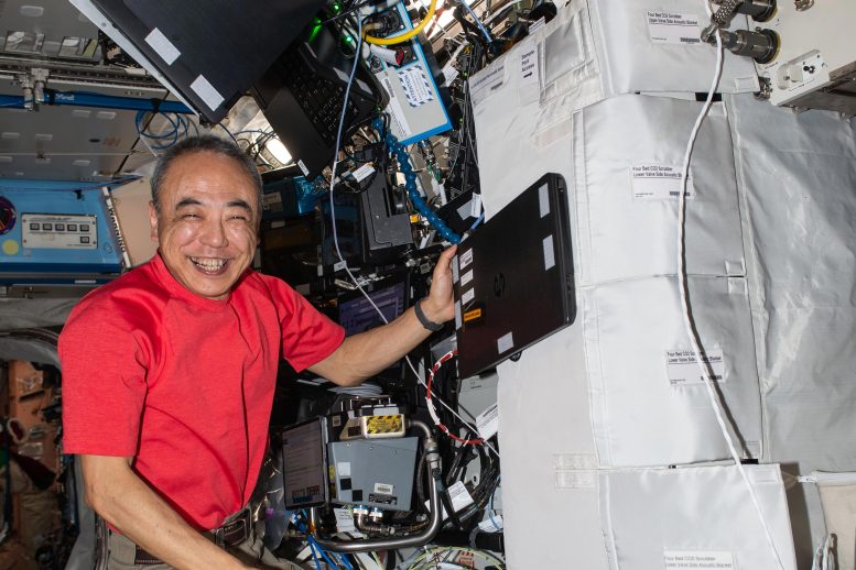 JAXA Astronaut Satoshi Furukawa Works on Carbon Dioxide Removal Hardware - Robotics And Artificial Organ Research On The International Space Station