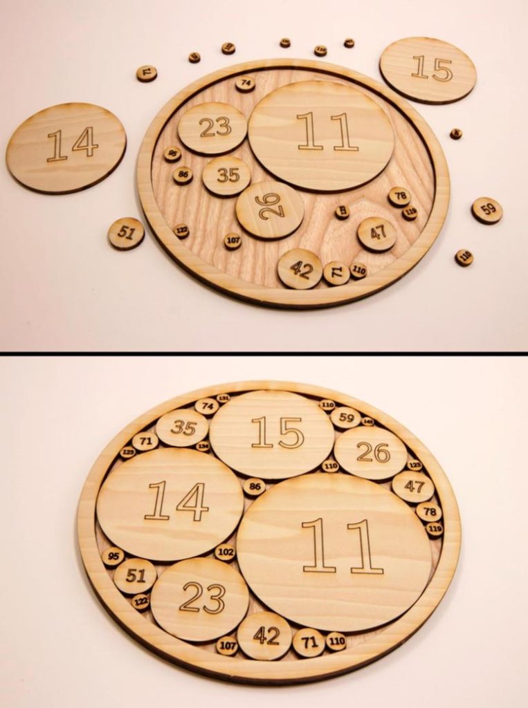 Apollonian Circle Packing Puzzle Laser Cut From Wood - When Circles Collide: Students Unravel A Math Mystery
