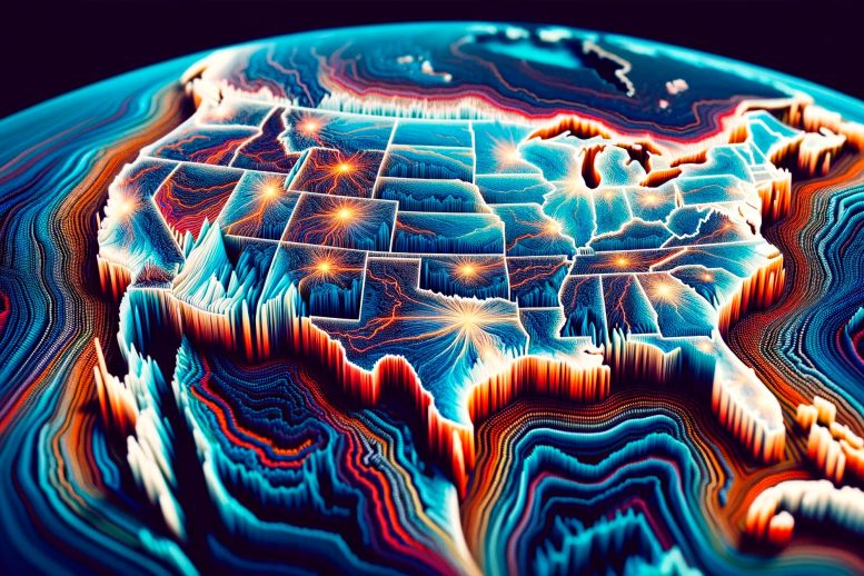 US Science Map Art - Seismic Shifts: USGS Unveils Groundbreaking Earthquake Hazard Map