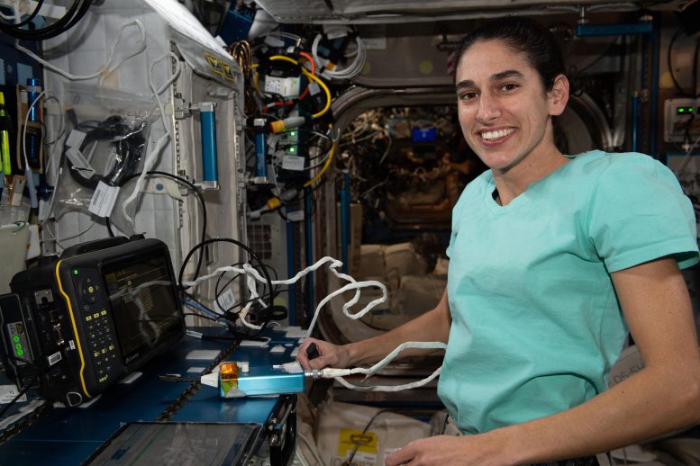 Astronaut Jasmin Moghbeli Calibrates Ultrasonic Inspection Device - Private Astronaut Axiom Ax-3 Mission Launches To Space Station