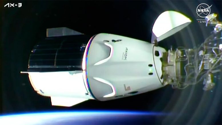 SpaceX Dragon Freedom Spacecraft Carrying Four Axiom MIssion 3 Astronauts - Axiom Ax-3 Dragon Spacecraft Docks To Space Station – Four Private Astronauts Board ISS