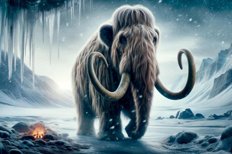Woolly Mammoth in Snow Art Concept - Ancient DNA And Paleo-GPS: Rewriting The Story Of Woolly Mammoths And American Colonization
