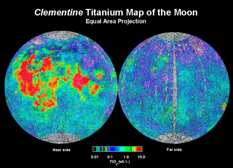 Moon Surface Titanium Abundances - “Core Reaction” – Moon Rock Formation Discovery Solves Major Puzzle In Lunar Geology