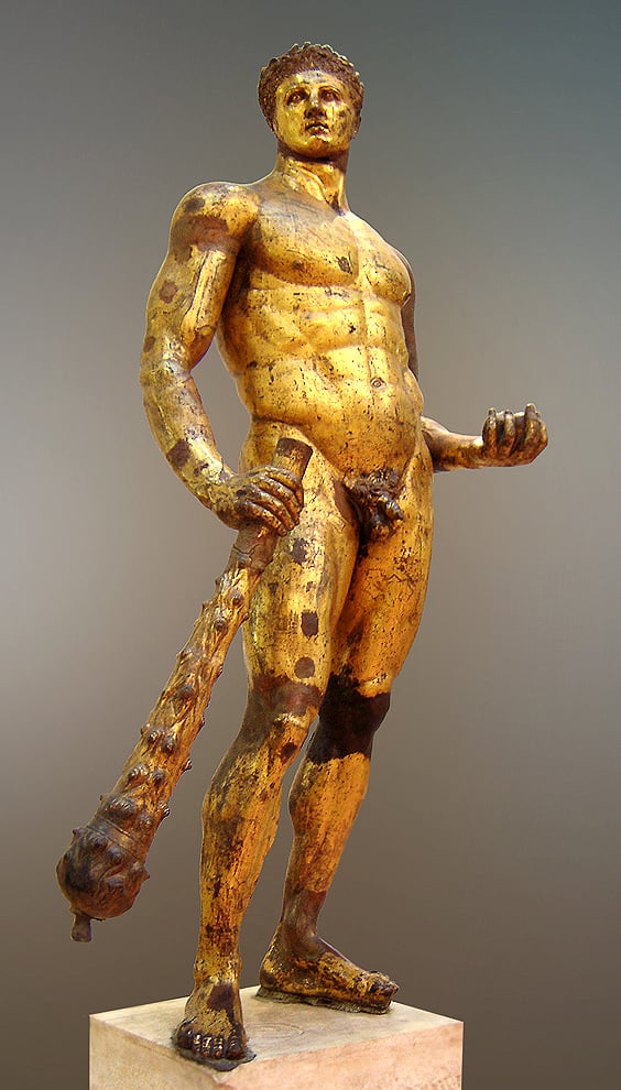 Hercules. Gilded bronze, Roman artwork, 2nd century BC. It - The Cerne Abbas Giant May Be Hercules — And Medieval Troops Used To Rally Around It's one of the Hercules of the Forum Boarium.