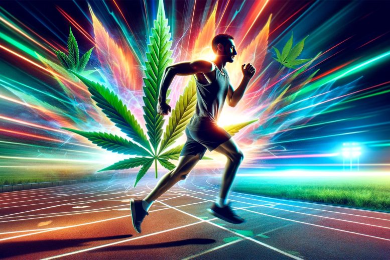 Weed Running Performance Exercise Art Concept - Cannabis Heightens Workout Enjoyment – But Does It Boost Performance?