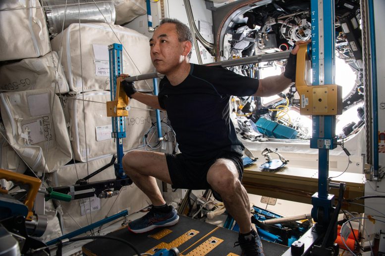 Astronaut Satoshi Furukawa Works Out on ARED - Space Station Astronauts Perform Zero-Gravity Research As Cygnus Counts Down To Launch