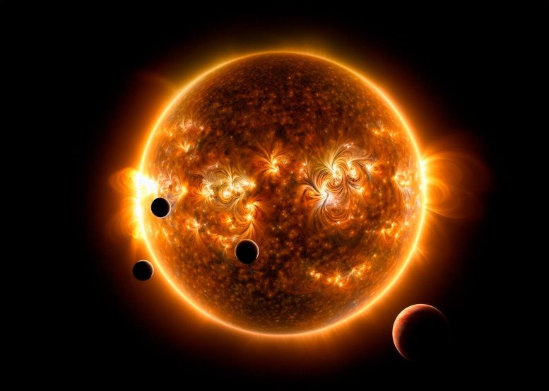 TOI-1136 System Rendering - Exoplanets Discovered Around New Star Reveal Secrets Of Planet Formation