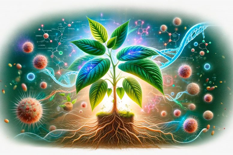 Plant Science Genetics Art Concept Illustration - Unlocking The Genetic Secrets Behind Plant Immunity And Growth