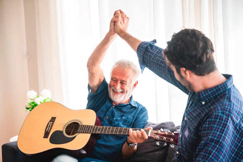 Senior Playing Guitar Music - Unlocking Elderly Brain Power With Musical Keys