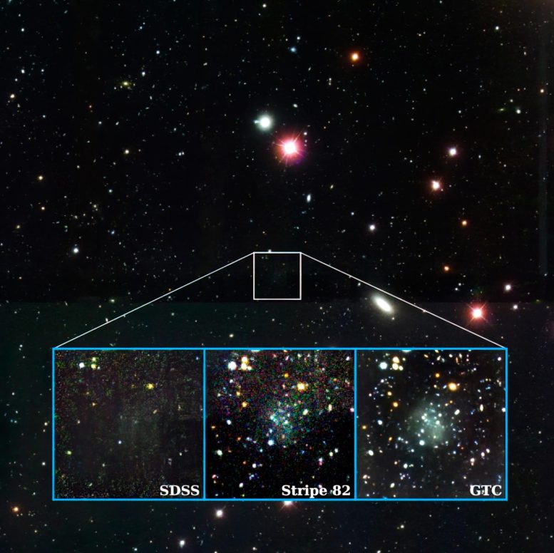 Nube Galaxy Through Different Telescopes - Ghost In The Cosmos: Almost Invisible Galaxy Challenges Dark Matter Model