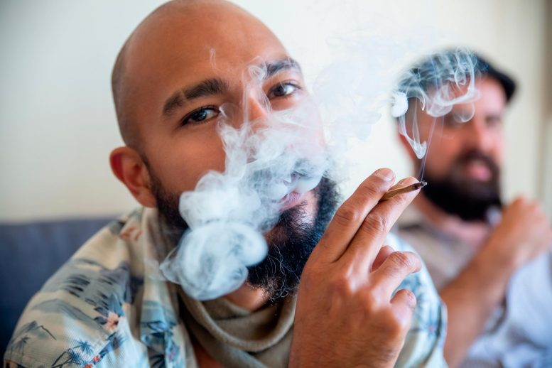 Bearded Man Smoking Cannabis Joint - Cannabis Use Linked To Increased Asthma Prevalence In US Adolescents And Adults