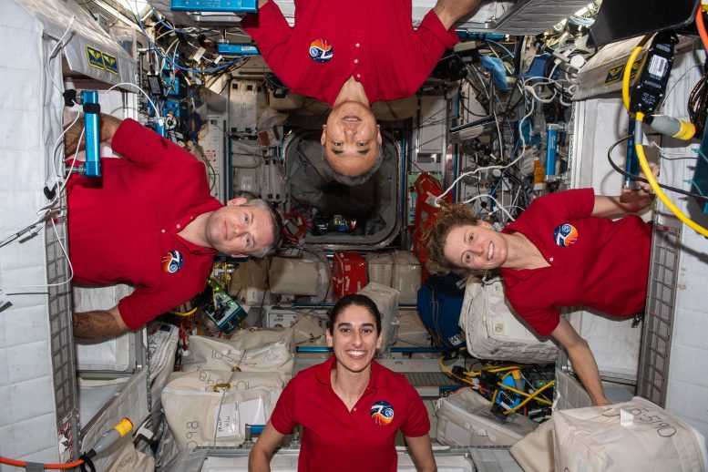 Four Expedition 70 Astronauts Pose for a Fun Portrait Inside Their Crew Quarters - Ax-3 Private Astronauts Prepare For Earth Return Amid Groundbreaking Research