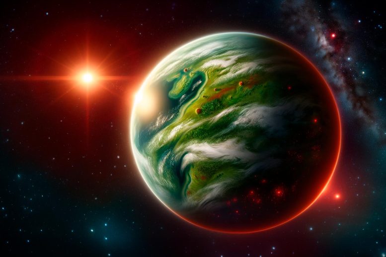 Earth Like Exoplanet Red Star Art Concept - NASA Discovery Alert: A “Super-Earth” In The Habitable Zone Only 137 Light-Years Away