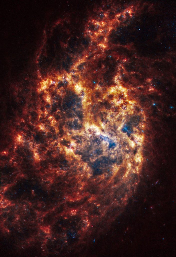 Webb Spiral Galaxy NGC 1385 - Webb Space Telescope Reveals “Mind-Blowing” Structure In 19 Nearby Spiral Galaxies