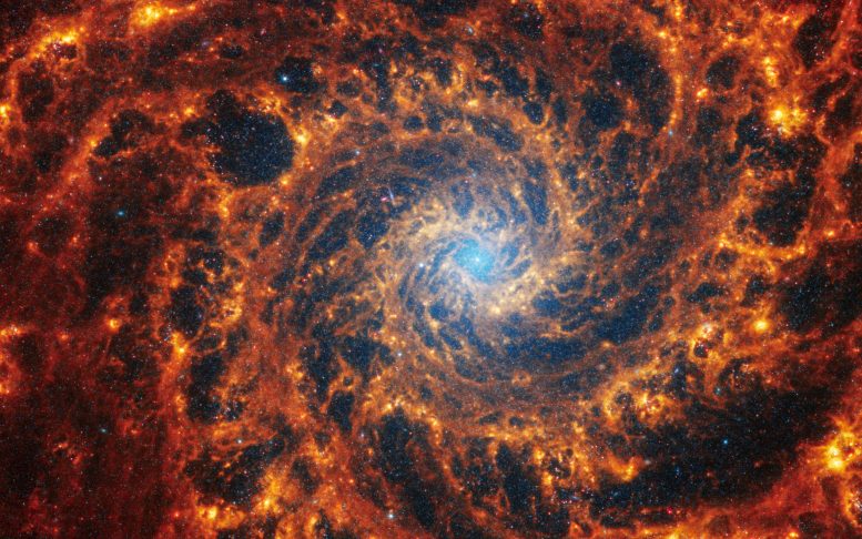 Webb Spiral Galaxy NGC 628 - Webb Space Telescope Reveals “Mind-Blowing” Structure In 19 Nearby Spiral Galaxies