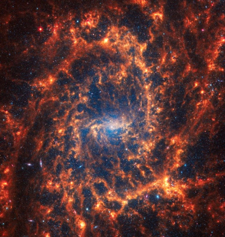 Webb Spiral Galaxy NGC 2835 - Webb Space Telescope Reveals “Mind-Blowing” Structure In 19 Nearby Spiral Galaxies