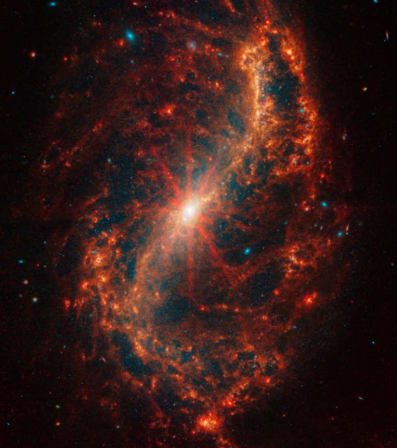 Webb Spiral Galaxy NGC 7496 - Webb Space Telescope Reveals “Mind-Blowing” Structure In 19 Nearby Spiral Galaxies