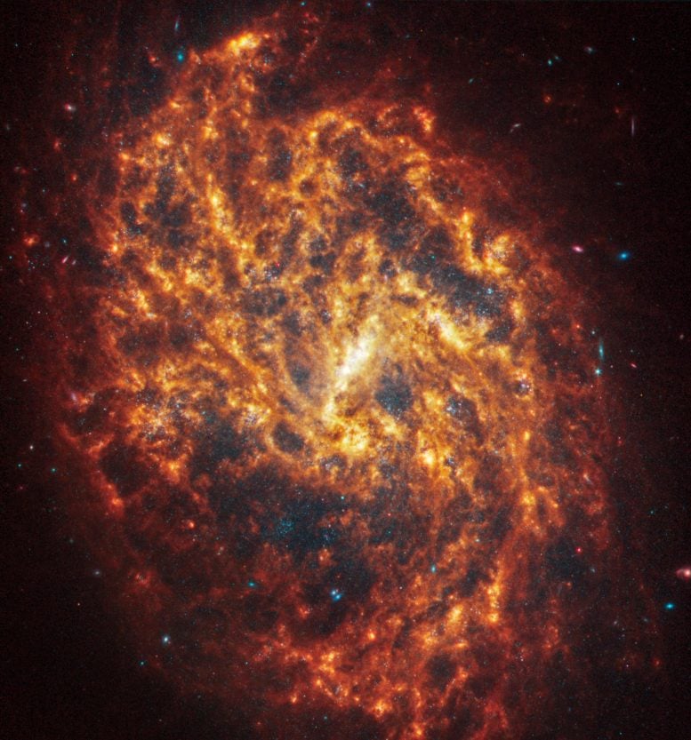 Webb Spiral Galaxy NGC 1087 - Webb Space Telescope Reveals “Mind-Blowing” Structure In 19 Nearby Spiral Galaxies