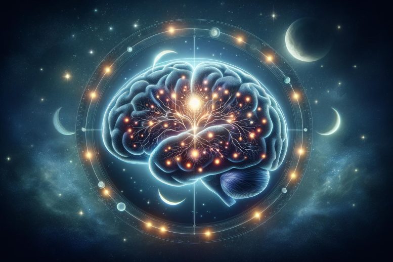 Neuroscience Sleep Brain Boost Art Concept - Research Reveals How Melatonin Boosts Long-Term Memory