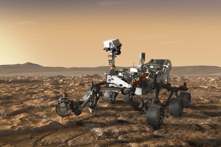 Mars Perseverance Rover Collecting Bedrock Sample - Martian Rock Orientations Deciphered – Crucial Step In Understanding Mars’ Geological History And Potential For Ancient Life