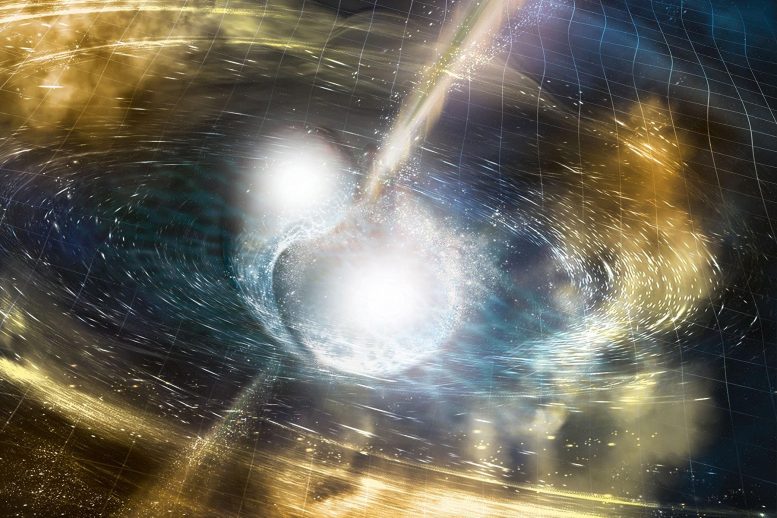 Two Merging Neutron Stars - Physics Beyond Known Laws: Neutron Star Collisions Shed Light On Dark Matter Mysteries