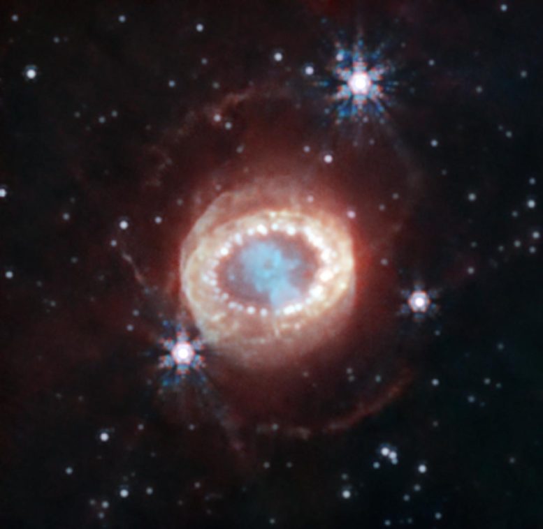 Supernova 1987A (Webb NIRCam Image) - Unpacking A Cosmic “String Of Pearls” – Crow Instability Solves A Supernova Puzzle