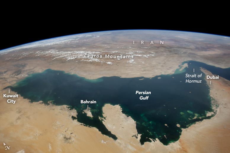 Persian Gulf From Space Station Annotated - One Lens, Eight Nations: The Persian Gulf From Space
