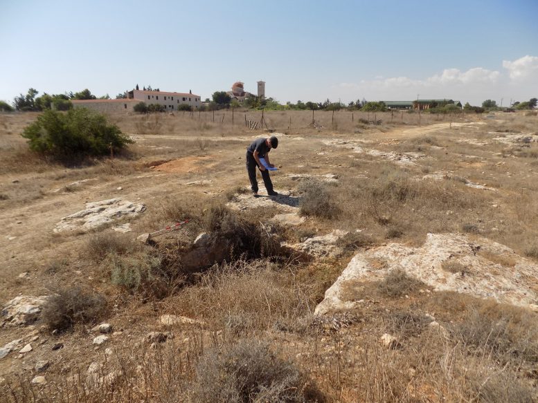 ULAS Archaeologist Matt Beamish Recording a Probable Byzantine Period Tomb Near Xylotymbou - Bronze Age To Byzantine: Scientists Uncover 46 Archaeological Sites Thought To Be Lost To History
