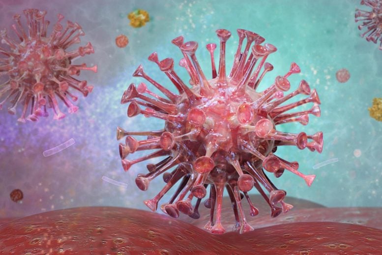HIV Virus Illustration - Stopping HIV In Its Tracks: New Anti-Viral Treatment Hacks The Virus’ Protective Shield