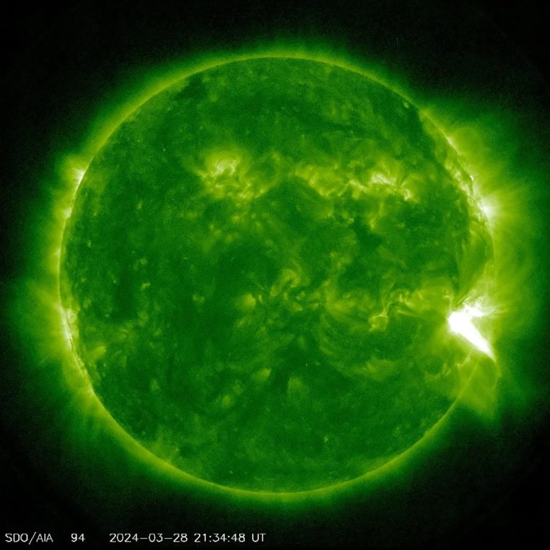 Strong Solar Flare March 2024 - Solar Power Surge: Sun Emits Intense X1.1 Flare