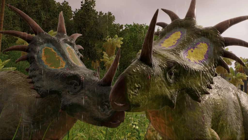 Two Styracosaurus displaying social behavior - Styracosaurus: “Spiked Lizard”