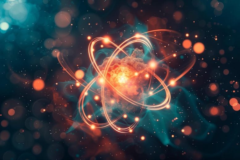 Atomic Particle Quantum Physics Art Illustration Concept - Physicists Discover A Quantum State With A New Type Of Emergent Particles: Six-Flux Composite Fermions