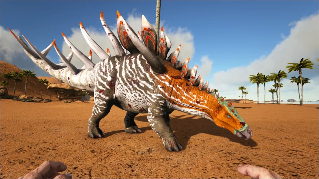The Ark Kentrosaurus depicted with exaggerated features - Kentrosaurus: “Sharp Lizard”