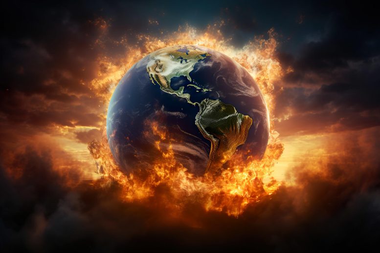 Earth on Fire Global Warming Climate Change - Planetary Crisis Unveiled: Shockingly Little Research On Major Threats To Earth