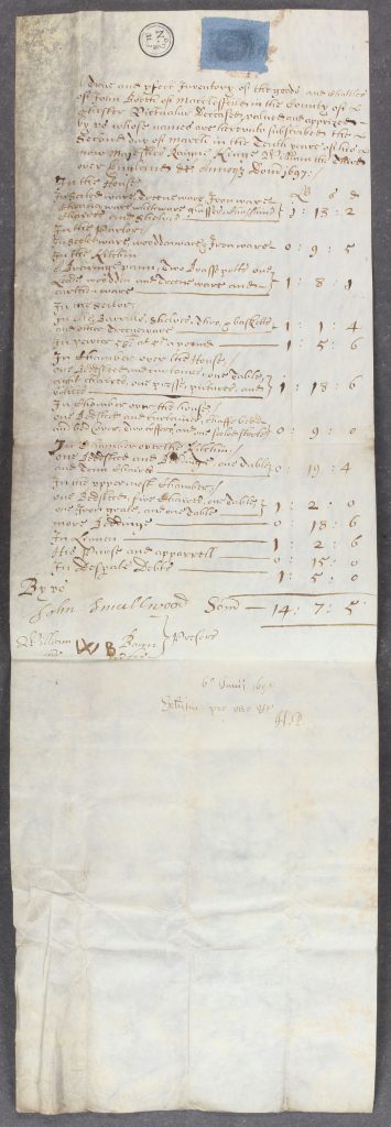 Example of a Probate Inventory From England in the Late 17th Century - New Findings Reveal That Britain Began Industrializing In The 1600s – Over 100 Years Earlier Than History Books Claim