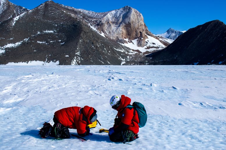 Ice Sampling on Union Glacier, Ellsworth Mountains, Antarctica - Melting Away History: How Climate Change Is Erasing Our Cosmic Heritage