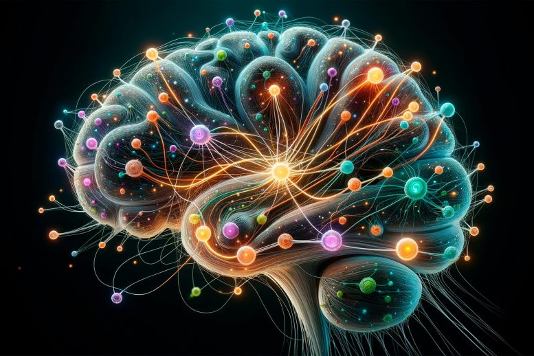 Neuroscience General Brain Development Art Concept Illustration - Neuronal Crossroads: Decoding Brain Development