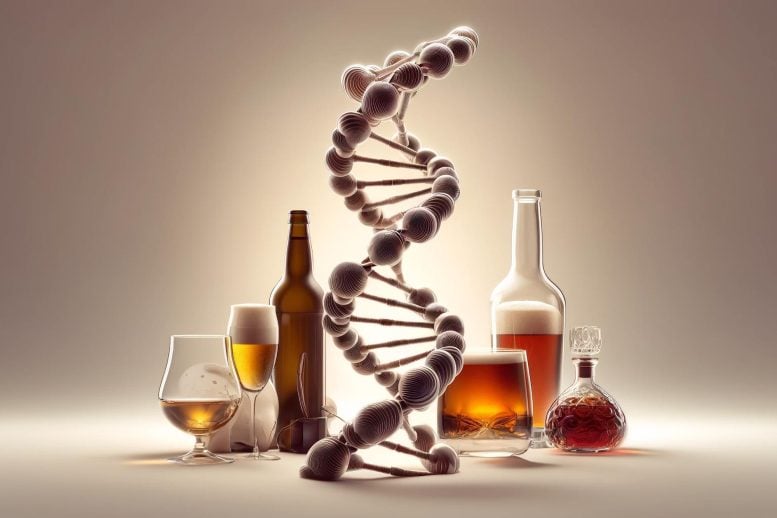 Alcohol Genetics Concept Illustration - Unlocking The Genetic Codes Of Alcohol Consumption