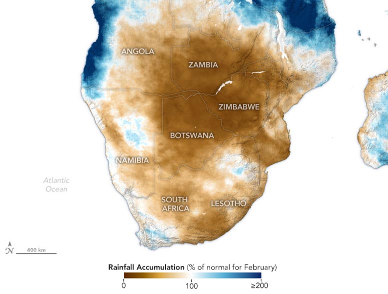Severe Drought Southern Africa February 2024 Annotated - Scorched Earth: Severe Drought Devastates Southern Africa