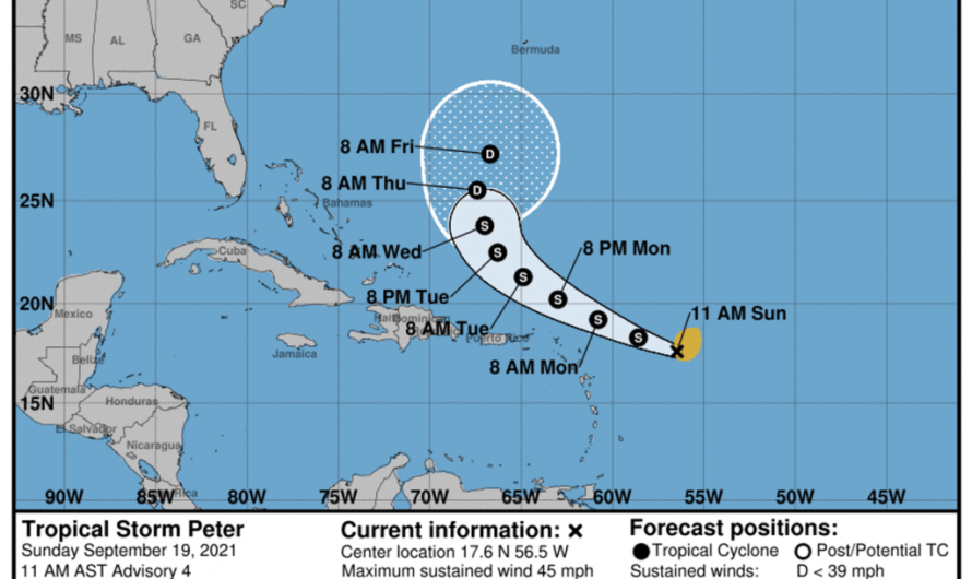 A new tropical storm, Peter, has formed in the Atlantic. Another, Rose, is likely to follow soon